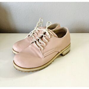 Girls Lace Up Brogues Casual Oxfords Low Heel Round Toe Shoes Size 4.5y